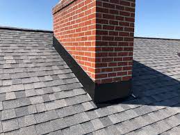 Roof flashing around a chimney
