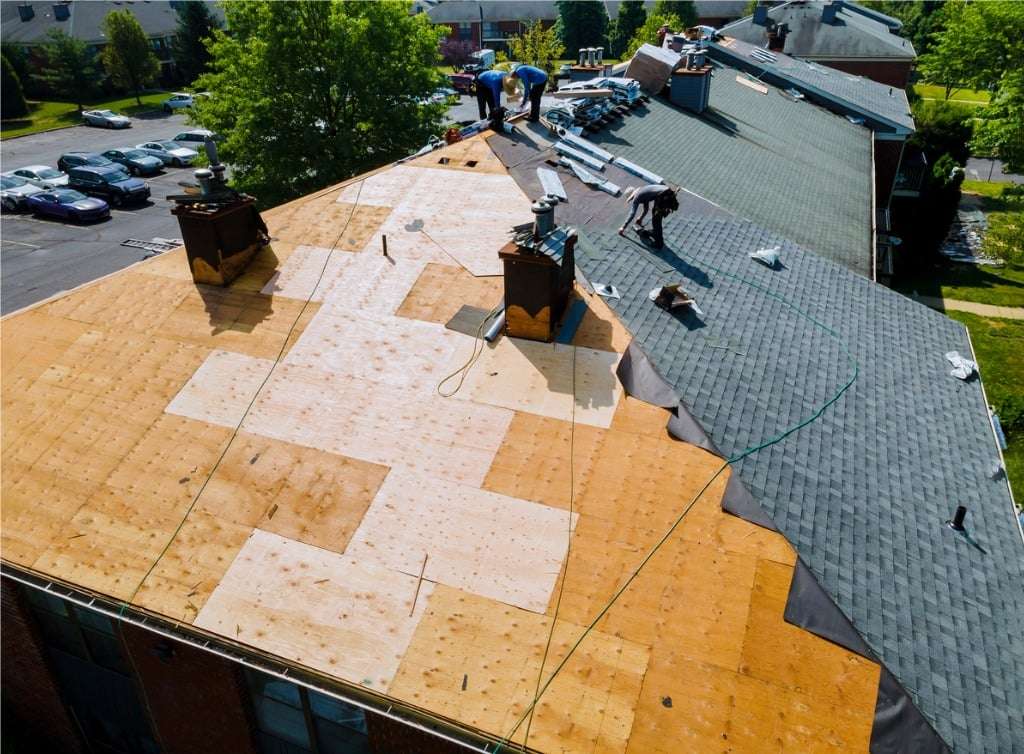 Roof decking installed beneath shingles